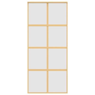 VidaXL Schuifdeur 90x205 cm mat esg-glas en aluminium goudkleurig