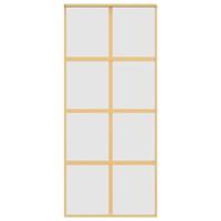 VidaXL Schuifdeur 90x205 cm mat esg-glas en aluminium goudkleurig - thumbnail