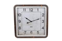 Wandklok Vintage zwart vierkant metaal 50x50x5,5cm - thumbnail