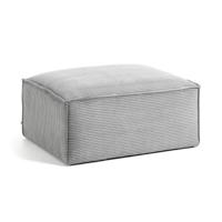 Kave Home Poef 'Blok' Rib, kleur Donkergrijs - thumbnail