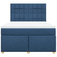 Boxspring met matras stof blauw 160x200 cm - thumbnail