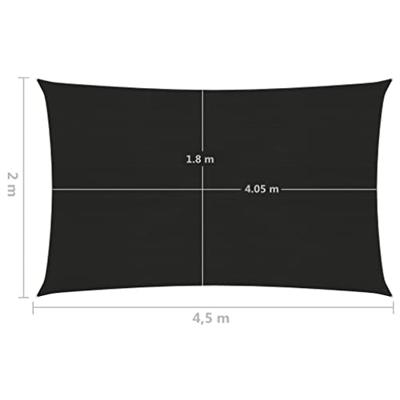 VidaXL Zonnezeil 160 g/m² 2x4,5 m hdpe zwart