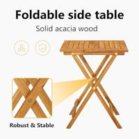 Tuintafel inklapbaar 60x60x75 cm massief acaciahout - thumbnail