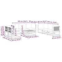 9-delige Loungeset met kussens massief acaciahout - thumbnail