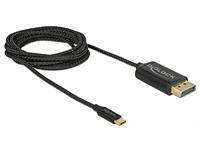 Delock 83710 USB-C-kabel DisplayPort / USB Aansluitkabel USB-C stekker, DisplayPort-stekker 2 m Zwart Vergulde steekcontacten, 4K UHD - thumbnail