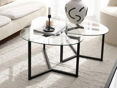 Set van 2 salontafels BELLAMA zwart Set van 2 salontafels BELLAMA zwart