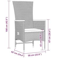 11-delige Tuinset met kussens poly rattan grijs - thumbnail