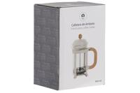 Koffiepot met Zuiger Home ESPRIT Wit Natuurlijk Roestvrij staal 800 ml 15 x 10 x 22 cm - thumbnail