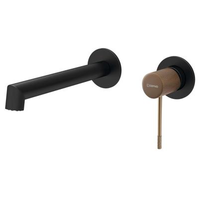 Wastafel Mengkraan 2-gats Hangend Hoog Sapho Solaris Mat Zwart/Koper Wastafel Mengkraan 2-gats Hangend Hoog Sapho Solaris Mat Zwart/Koper