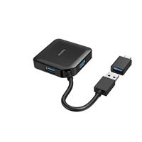 Hama USB-hub, 4-poorts, USB 3.2 Gen1, 5 Gbit/s, incl. USB-C-adapter USB Hub Zwart - thumbnail