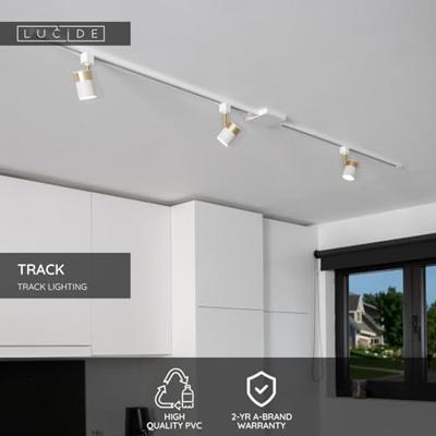 Lucide TRACK L-koppelstuk - 1-fase Railsysteem / Railverlichting - Rechts - Wit (Uitbreiding)