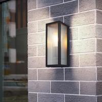 Globo Zwarte wandlampGundula geribbeld glas - 31980 - thumbnail