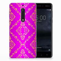 Siliconen Hoesje Nokia 5 Barok Roze - thumbnail