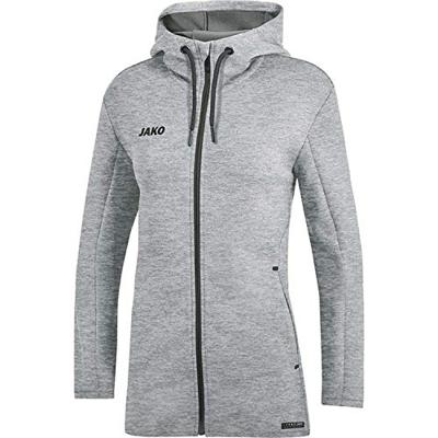 JAKO 6829D Jas Met Kap Premium Basics Dames - Lichtgrijs Gemeleerd - 36