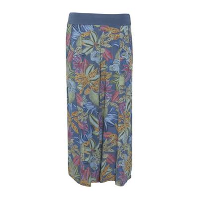 Paprika gebloemde wide leg harembroek blauw