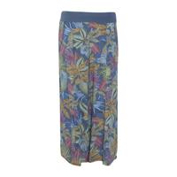 Paprika gebloemde wide leg harembroek blauw - thumbnail