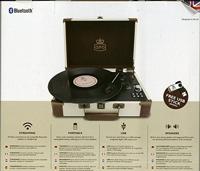 GPO SW196FCR AMBASSADOR Portable USB Bluetooth Turntable with SpeakersCream/Tan - thumbnail