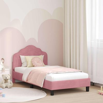 Bedframe voor kinderen met hoofdbord Roze 80 x 160 cm Fluweel