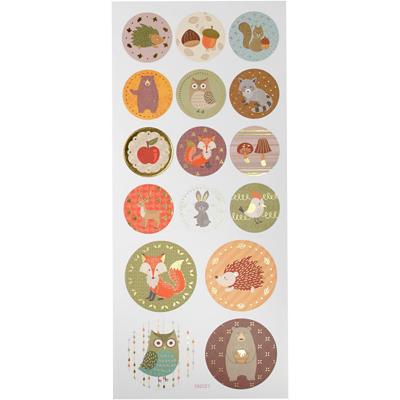 Creotime stickervel bosdieren 23 x 10 cm 16 stuks
