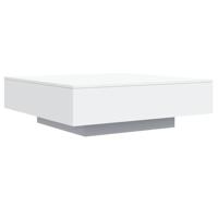 Salontafel 100x100x31 cm bewerkt hout wit - thumbnail