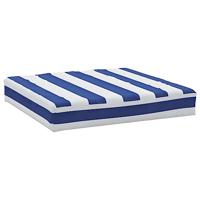 Palletkussen gestreept 60x60x8 cm oxford stof blauw en wit - thumbnail
