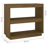 Boekenkast 80x35x71 cm massief grenenhout honingbruin - thumbnail