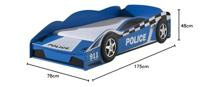 Vipack peuterbed politie auto - blauw - 77x148 cm - Leen Bakker - thumbnail