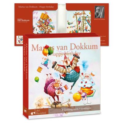 Kaartenmapje Marius van Dokkum - Happy birthday 8 Stuks