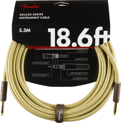 Fender Instrumentkabel Deluxe Tweed, Jack - Jack, 5.5m