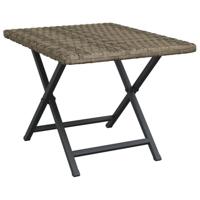 Tafel inklapbaar 45x35x32 cm poly rattan grijs - thumbnail