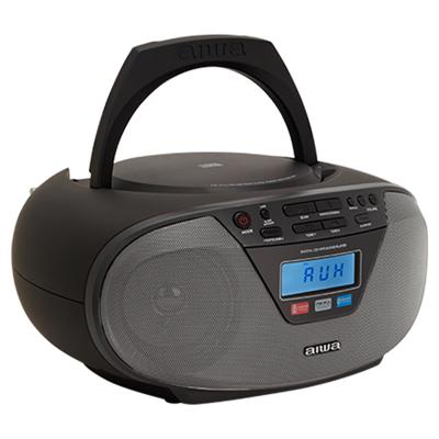 Aiwa BBTU-400BK: draagbare cd-radio met Bluetooth en USB, kleurendisplay, RDS, FM PLL, wekkerfunctie, kleur: zwart