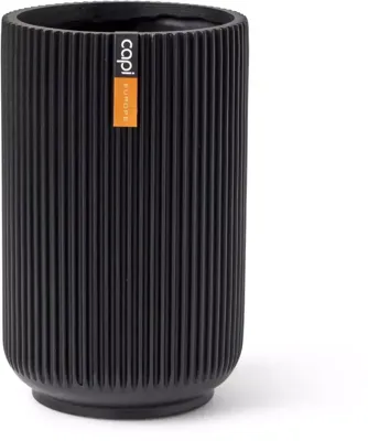 Vaas hoog Groove H21.7 cm zwart bloembpot Capi Europe - Capi europe