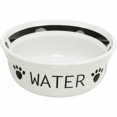 TRIXIE DRINKBAK HOND WATER KERAMIEK WIT / ZWART 1,6 LTR 20 CM TRIXIE DRINKBAK HOND WATER KERAMIEK WIT / ZWART 1,6 LTR 20 CM