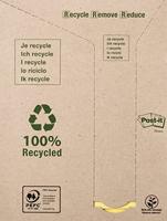 Memoblok Post-it 655 76x127mm recycled geel 16x100 vel - thumbnail