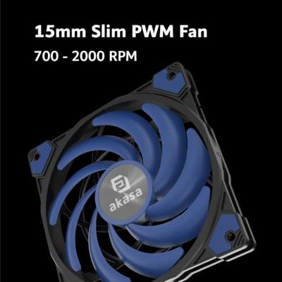 Akasa ALUCIA H6LS M2 Processor Luchtkoeler 12 cm Zwart, Blauw 1 stuk(s)