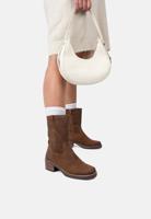 PS Poelman enkellaars met hak caramel Suede Dames - thumbnail