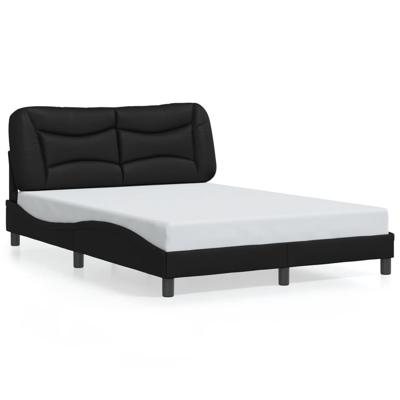 Bedframe met hoofdbord kunstleer zwart 120x200 cm