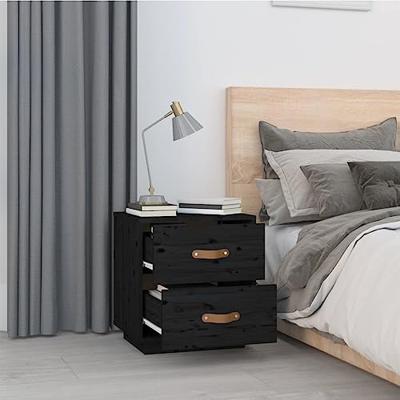 Nachtkastjes 2 st 40x34x45 cm massief grenenhout zwart