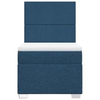 Boxspring met matras stof blauw 100x200 cm - thumbnail