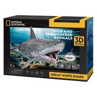 Cubic Fun 3d puzzel national geographic witte haai - thumbnail
