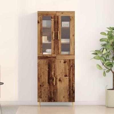Hoge kast 2 pcs Oudhout Bewerkt hout