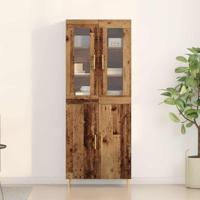 Hoge kast 2 pcs Oudhout Bewerkt hout - thumbnail