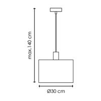 Home sweet home linnen hanglamp 30 cm zwart - thumbnail