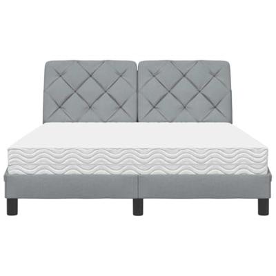 Bed met matras stof lichtgrijs 120x200 cm