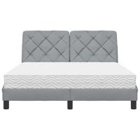 Bed met matras stof lichtgrijs 120x200 cm - thumbnail