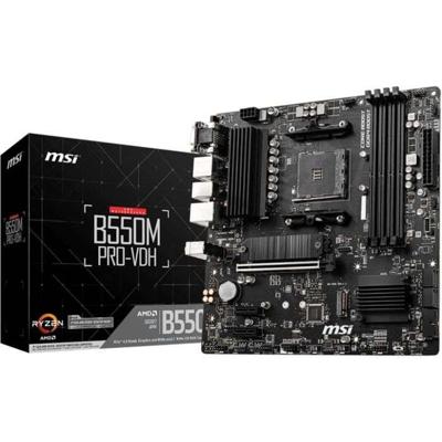 MSI B550M PRO-VDH Moederbord Socket AMD AM4 Vormfactor Micro-ATX Moederbord chipset AMD® B550 MSI B550M PRO-VDH Moederbord Socket AMD AM4 Vormfactor Micro-ATX Moederbord chipset AMD® B550