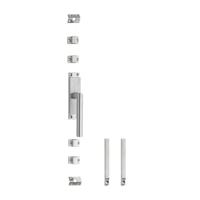 Set kruk-espagnolet rechts Hoek 90° ø19mm incl stangenset 2x 1245mm rvs geborsteld - thumbnail