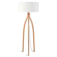 Good&Mojo Vloerlamp 'Annapurna' Bamboe en Eco linnen, kleur Wit - thumbnail