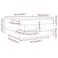 Salontafel 360 graden draaibaar 70x70x34,5 cm artisanaal eiken - thumbnail