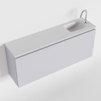 MONDIAZ OLAN 120cm toiletmeubel cale. LEX wastafel talc rechts 1 kraangat - thumbnail